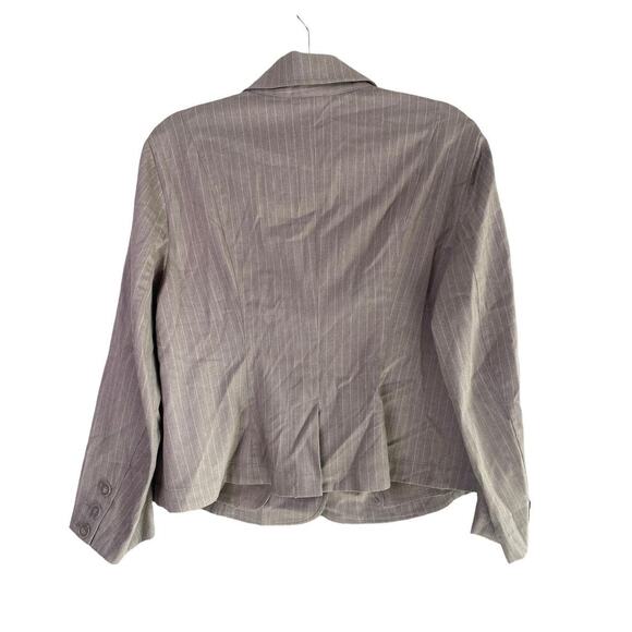 Lane Bryant Long Sleeve Striped Collar Blazer Stretch 3 Buttons 16 Gray White - Picture 14 of 15